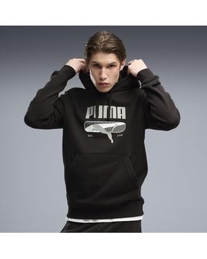 PUMA Sport Logo Play Fleece Hoodie Herren, Kleidung - Schwarz