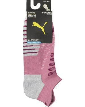 PUMA Half-Terry Low Cut Socks (3 Pairs) - Pink