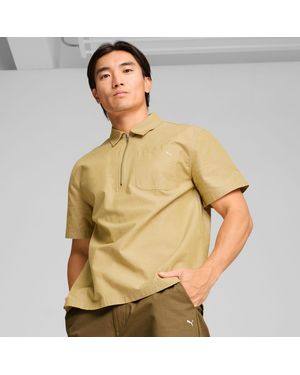 PUMA Mmq Short Met Halve Rits - Metallic