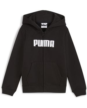 PUMA Sudadera Con Capucha Para Hombre Essentials Full Zip Fleece, Kids, Negro