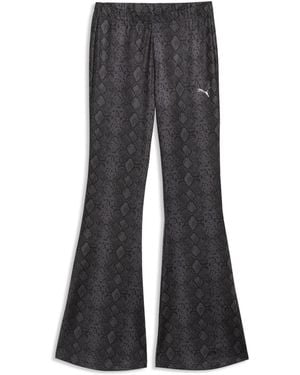 PUMA Snake Print Pack Flared Slim Trousers - Black