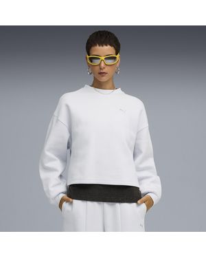 PUMA Sudadera Extragrande Wardrobe Essentials Para Mujer, Accesoiros, Gris - Blanco