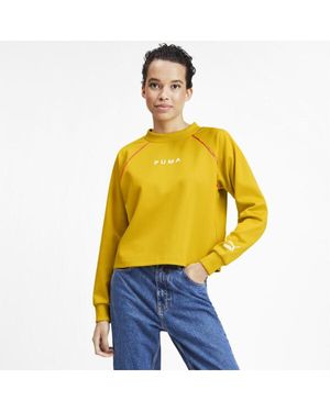 PUMA Retro-Inspired XTG Raglan Crewneck Sweatshirt - Yellow
