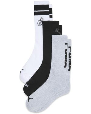 PUMA Half-Terry Crew Length Socks (3 Pairs) - Black