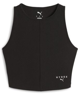 PUMA X Hyrox Rib Cropped Tank Top - Black