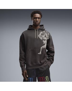 PUMA Memory Lane Fleece Relaxed Basketball Hoodie - Black