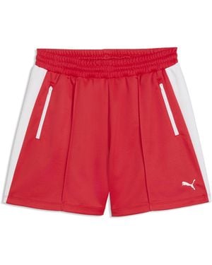 PUMA T7 Pintuck 4" Shorts - Red