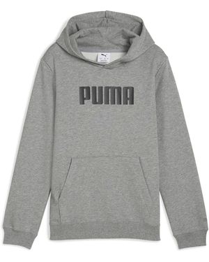 PUMA Felpa Con Cappuccio Essentials Con Logo Per Ragazzi - Grigio