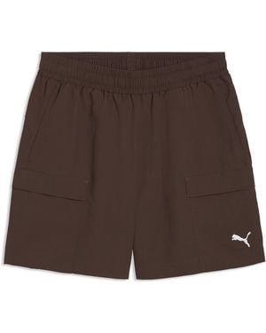 PUMA Wardrobe Essentials Relaxed Cargo Shorts 6" - Brown