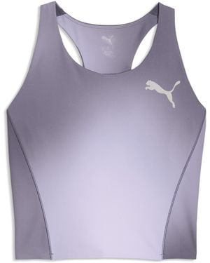 PUMA Lightspeed Printed Running Crop Top - Purple