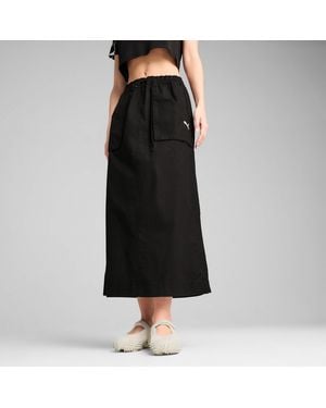 PUMA Future Archive Zip-Off Maxi Woven Skirt - Black