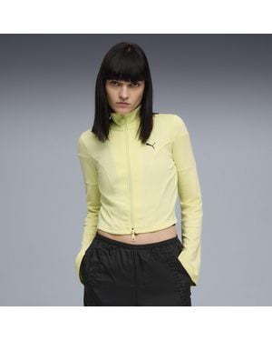 PUMA Dare To Slim Cropped Trainingsjacke Damen - Gelb
