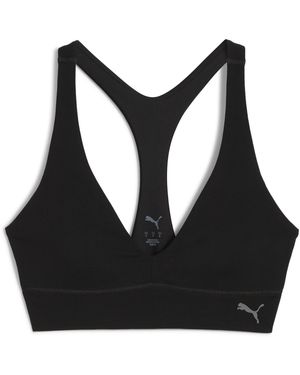 PUMA Shapeluxe Plunge Moisture Wicking, Low Impact Sports Bra - Black