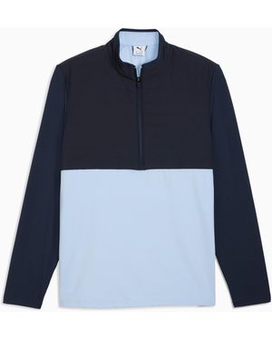 PUMA Cloudspun Tech Hybrid Golf Quarter-Zip Jacket, Dark - Blue