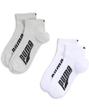 PUMA Korte Uniseks Sokken (Set Van 2) Zwart/Grijs/Wit, Maat - Metallic