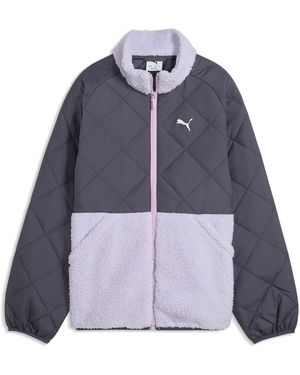 PUMA Chaqueta Acolchada Holgada Juvenil, Accesoiros, Gris - Azul