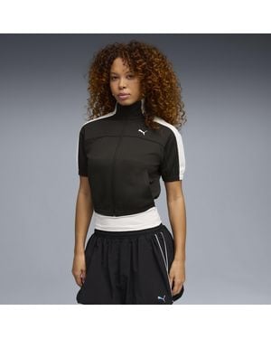 PUMA T7 Short Sleeve Track Jacket - Black
