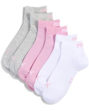 PUMA Uniseks Quartersokken (Set Van 3 Paar) Maat - Paars