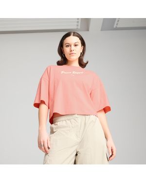 PUMA Premium Ess Oversized T-Shirt Met Print Voor - Roze
