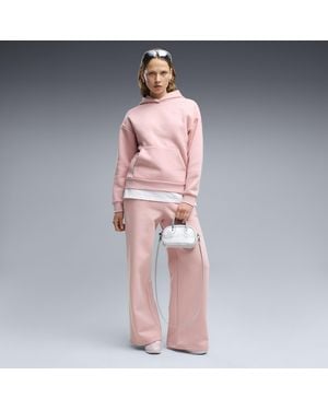 PUMA Elevated Essentials Fleece Wide Leg Sweatpants - Pink