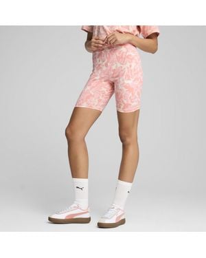 PUMA Leggings Corti A Vita Alta Ess Nature 2.0 Da 7" Da Donna - Rosa