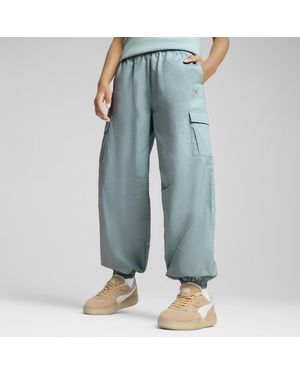 PUMA Pantalones Cargo Butterfly Vibe Juveniles, Ropa, Verde - Azul