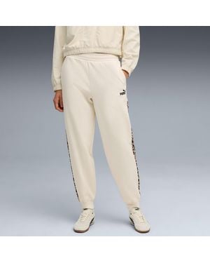 PUMA Essentials Animal Print Comfort High-Waist Joggers - Natural