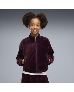 PUMA Essentials Elevated Trainingsjack Van Velours Voor Maat - Paars