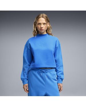 PUMA Nyc Mock Neck Crew Sweatshirt - Blue