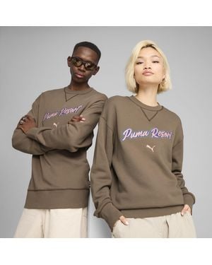 PUMA Premium Essentials Relaxed Graphic Crew - Brown