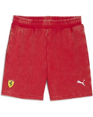 PUMA Shorts Felpati Scuderia Ferrari Sportswear Per Ragazzi - Rosso