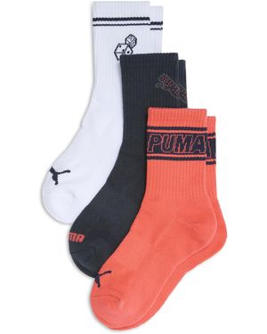 PUMA Half-Terry Low Cut Socks (3 Pairs) - Red