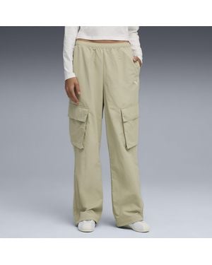 PUMA Closet Essentials Relaxed Woven Cargo Pants - Natural