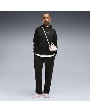 PUMA Pantalones Essentials De Felpa Cómodos Con Lentejuelas Para Mujer, Ropa, Negro