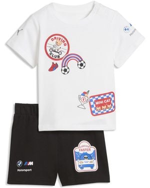 PUMA Bmw M Motorsport Essentials T-Shirt Und Shorts Im Set Baby, Accessoires - Weiß
