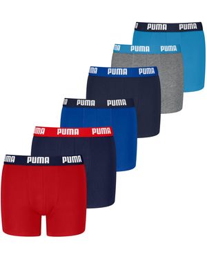 PUMA Bóxers Juveniles (Paquete De 6) Ropa, Rojo - Azul