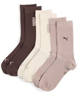 PUMA Crew-Socken (3Er-Pack) Accessoires - Braun