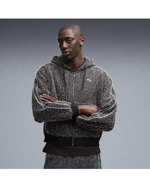 PUMA T7 Kapuzen-Trainingsjacke Herren, Kleidung - Grau