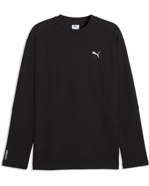 PUMA Tech Relaxed Waffle Long Sleeve T-Shirt - Black