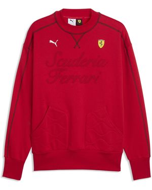 PUMA Ferrari T7 Premium Crew Sweatshirt Relaxed - Red