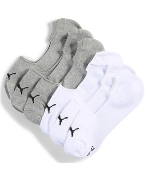 PUMA Uniseks Voetjes (Set Van 6) Grijs/Wit, Maat - Metallic