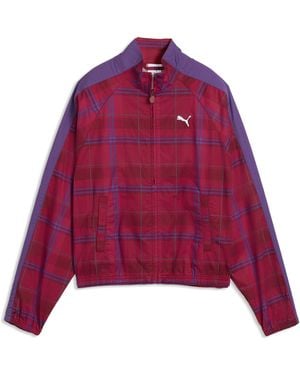 PUMA T7 Relaxed Tartan Jacket - Purple