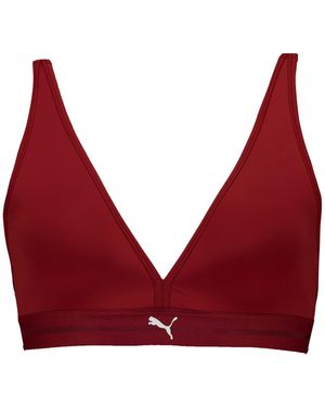 PUMA Top Con Acolchado Con Corte De Triángulo Para Mujer, Ropa, Gris - Rojo