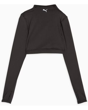 PUMA Modest Long Sleeve Sports Bra - Black