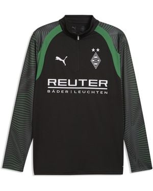 PUMA Maglia Da Training Aderente Borussia Mönchengladbach Con Zip Corta Da Uomo, Accessori, Nero