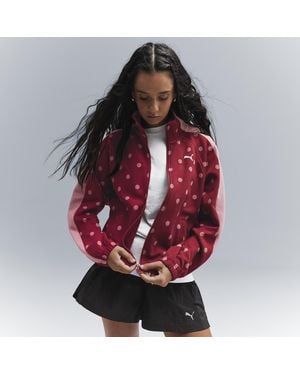 PUMA Chaqueta De Chándal Oversize De Lunares T7 Para Mujer, Ropa, Rojo