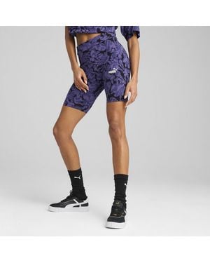 PUMA Leggings Corti A Vita Alta Ess Nature 2.0 Da 7" Da Donna - Blu
