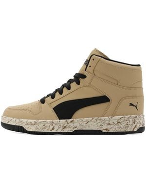 PUMA Rebound Layup Nubuck Marble Sneakers - Brown