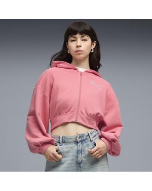 PUMA Essentials Graphics Bedazzled Kapuzenjacke Damen, Kleidung - Pink