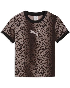 PUMA Essentials Graphics Leo Luxe Slim T-Shirt - Brown